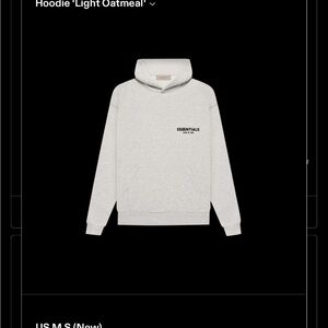 Essentials Light Oatmeal Hoodie with Small Chest Logo